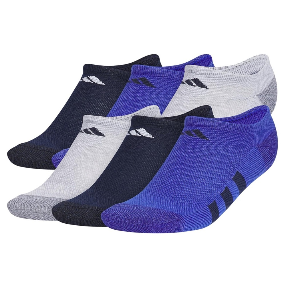 adidas Boys Youth 6-Pack Cushioned No Show Socks